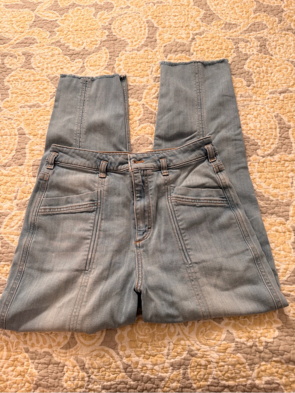 Anthropologie Light Blue High-Rise Straight Jeans